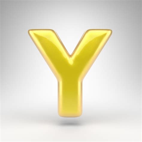 Letter y uppercase on white background. yellow car paint 3d rendered ...