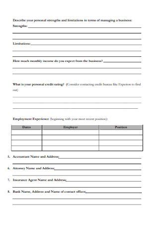 Business Plan Worksheet 的图像结果