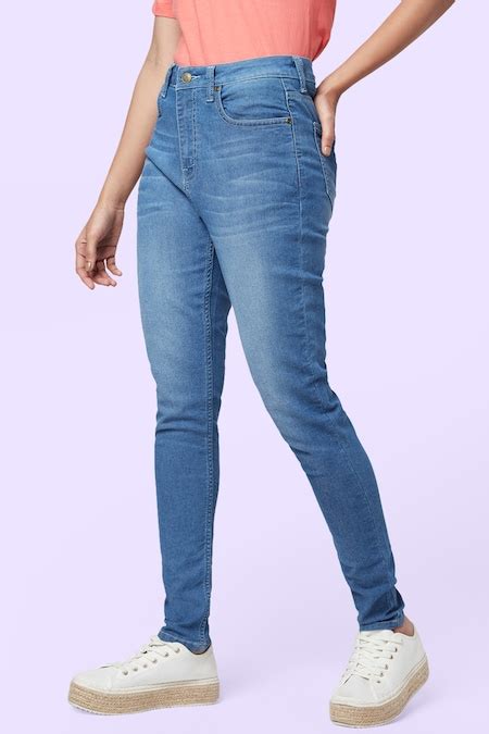 Light Blue Solid Full Length Casual Women Slim Fit Jeans - Selling Fast ...