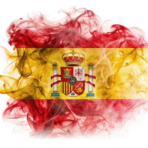 Spanish National Flag Depicted in Smoke Against a White Background ...