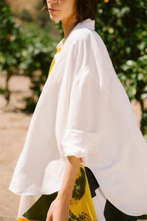 Blue Linen Oversized Shirt at Humberto Vernon blog