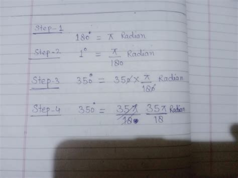 convert 350 degree into radians - Brainly.in