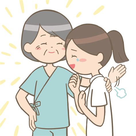 患者さんに励まされる看護師のイラスト🎨【フリー素材】｜看護roo![カンゴルー]