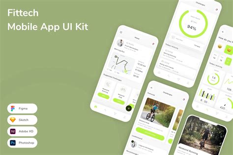 Fittech Mobile App UI Kit for Figma, Sketch & XD | UIworkshop