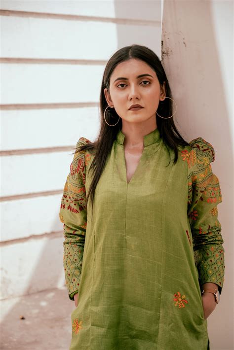 Green A-Line Kurta Set – Siva