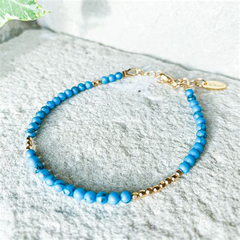 《12月誕生石 ターコイズ》アシンメトリーブレスレット14kgf | NONA(c)