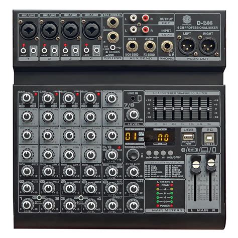 DIGIMORE 6 Channel Audio Mixer with Interface, 32 DSP Bluetooth DJ ...
