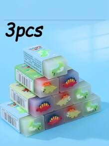 3-Pack Cartoon Fruit-Shaped Creative Erasers, Suitable For Primary ...