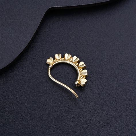 Silver Heart Nath Gold Plated - House of Aadyaa Elegant Ethnic Jewelry