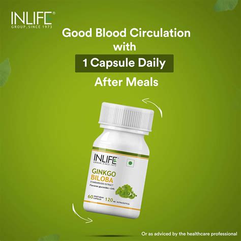 Buy INLIFE GINKGO BILOBA EXTRACT (FLAVONS GLYCOSIDES > 24%) 120MG ...