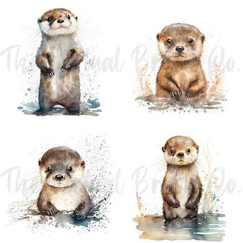 Woodland Animal PNG, Otter Clip Art, Otter PNG, Watercolor, Forest ...