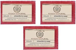 Khadi Naturals AYURVEDIC STRAWBERRY SOAP,125g - Pack of 3 - Price in ...