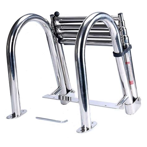 Buy Amarine Made Boat Ladder 4 Step Pontoon Boat Ladder Foldable ...