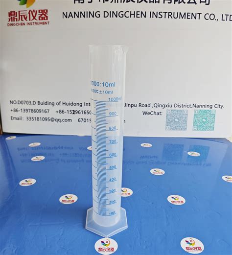 Laboratory Plastic Measuring Cylinder Graduated Cylinder Blue Double ...