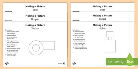 KS1 Drawing 2D Shape Pictures Worksheet / Worksheets
