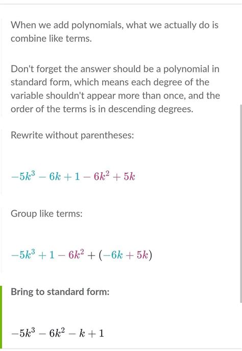 Your answer should be an expanded polynomial in standard form. (−2k^3− ...