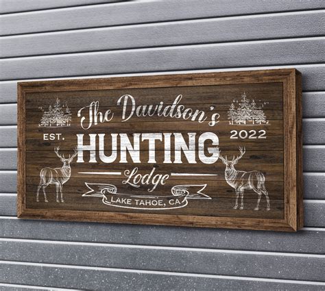 Personalized Hunting Lodge Sign Deer Hunting Sign Rustic - Etsy