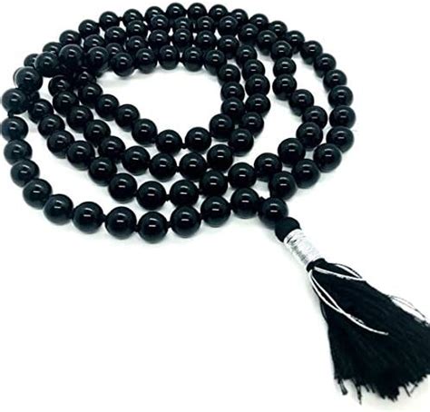 REBUY Natural Black Tourmaline Mala with 109 Beads for Men and Women ...