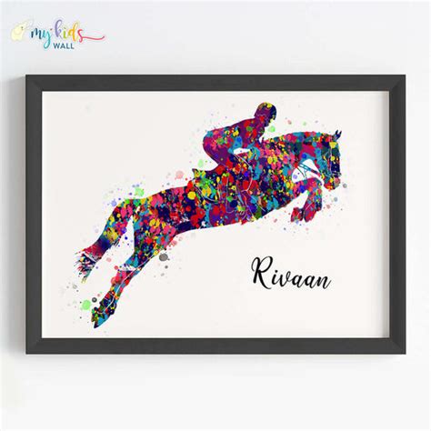 Horse Rider Boy Wall Art | Horse Rider Multicolor Wall Art – My Kids Wall