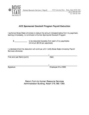 Fillable Online vpfa boisestate ACE Sponsored GoodWill Program Payroll ...