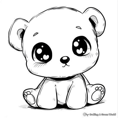 Bear Coloring Pages Kawaii