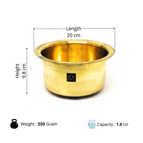 Nyra® Pure Brass Round Bhagona - Traditional Cookware Pot for Authentic ...