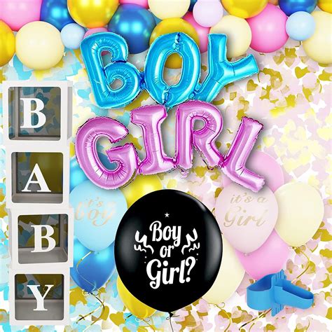 Buy 141 Pcs Gender Reveal Party Decorations with Gender Reveal Balloon ...