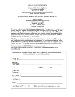 Fillable Online Vendor registration form - Maryland Department of ...