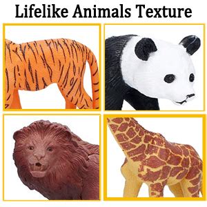 SUPER TOY Wild Animal Toys Figure Playing Set for Kids - Pack of 6 ...
