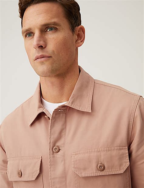 Buy Pure Cotton Utility Overshirt at Marks & Spencer