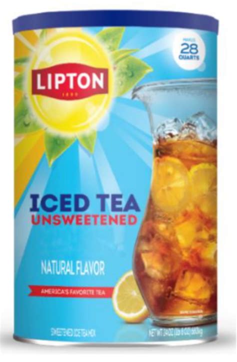 Lipton Decaf Sugar-Free Iced Tea Powder, Unsweetened Instant Mix, 30 ...