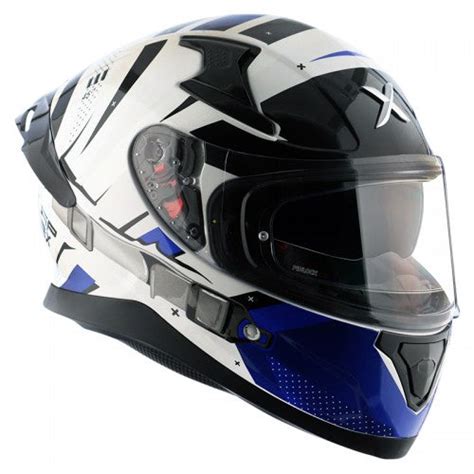 AXOR Apex Hex 2 Gloss White Blue Helmet– Moto Central
