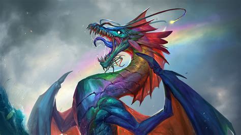 Rainbow Dragon Wallpaper Background