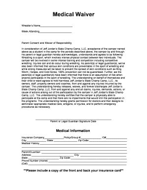 Medical Waiver - Fill and Sign Printable Template Online