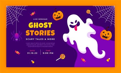 Modèle de webinaire plat halloween | Vecteur Gratuite
