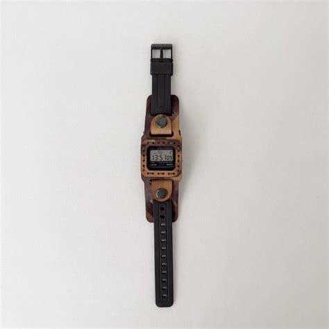【Camo】Leather watch cover + F-91 | armadillo leather works