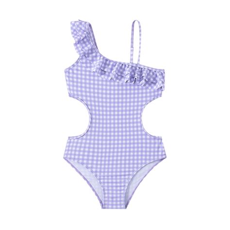 Siilsaa Girls Swimsuits One-Piece Bathing Suits Kids Sport Summer Beach ...