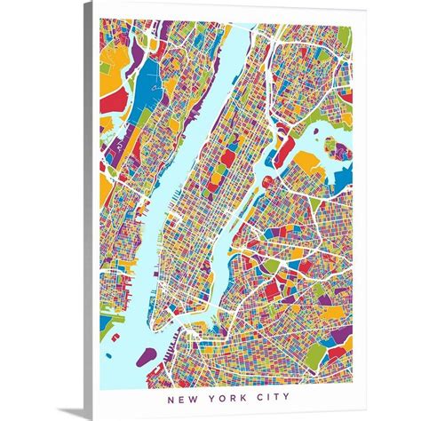 18 in. x 24 in. New York City Street Map by Michael | Ubuy India