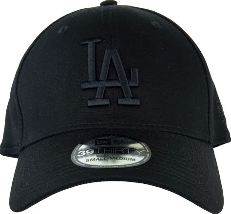 LA Dodgers New Era 3930 League Essential All Black Stretch Fit Baseball ...
