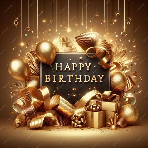 Premium Photo | Happy birthday elegant card