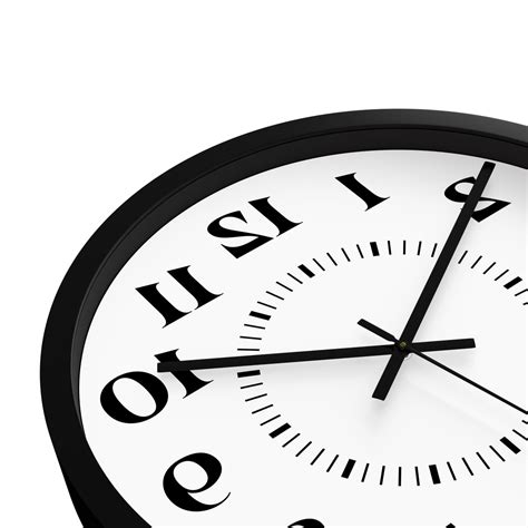 White dial, black frame wall clock for gaming room — bold segmented ...
