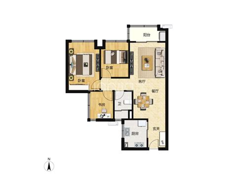 【首开保利.云湖壹号_广州首开保利.云湖壹号楼盘】零居室户型图|3室2厅2卫建面 92m²房型图-广州贝壳新房