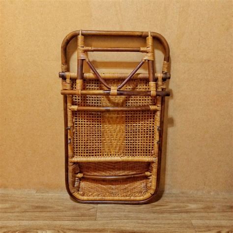 Rattan cane reclining floor chair folding beach chair picnic chair ...