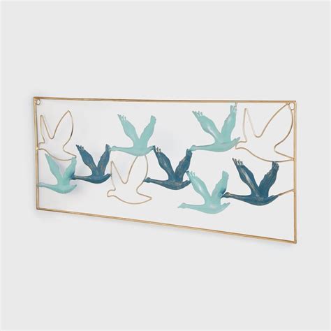 Buy Steffi Multicolour Textured Flying Birds Metal Wall Art from Home ...