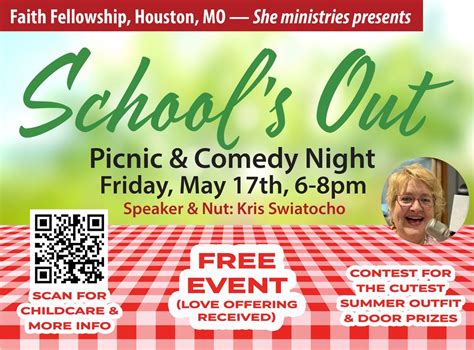 CANCELED - She Ministries Schools Out Picnic & Comedy Night, 7804 ...