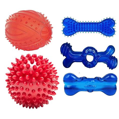Combo of Rugby with Bell, Dumbell and Smiley Face Bone Toy – dogtownindia