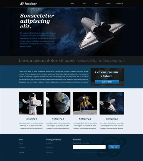 国际太空航空类网站模板psd分层素材下载