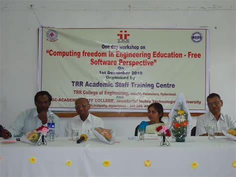 Workshop for Academicians at TRR College of Engineering | NCAR 2010