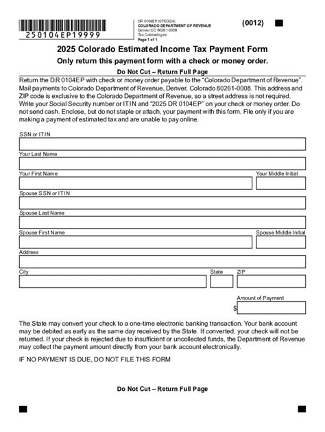 2025 Colorado Estimated Income Tax Payment Form: Fill out & sign online ...