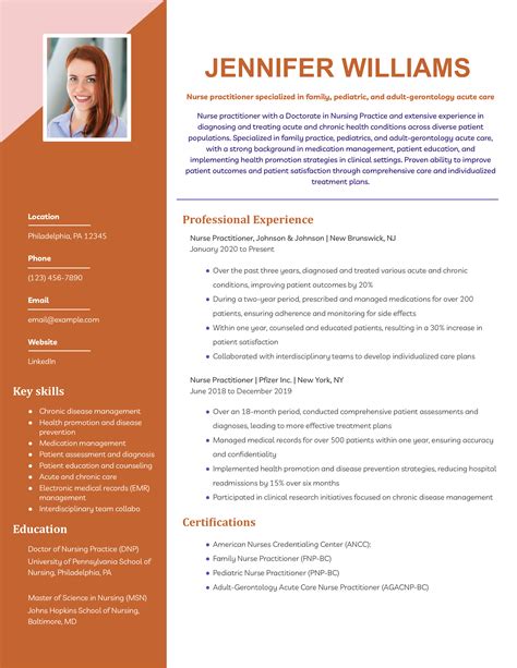 Nurse Practitioner Resume Examples and Templates for 2024 - ResumeTemplates.com
